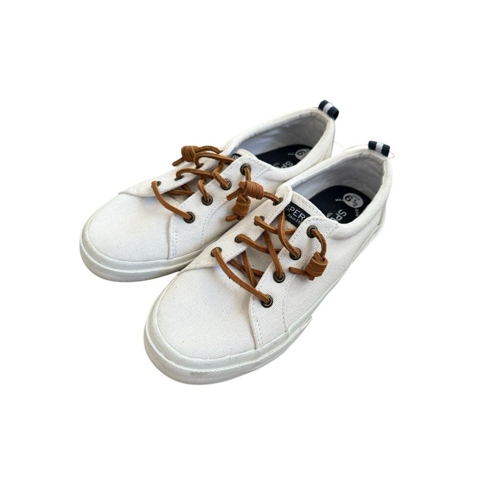 Sperry Topsider Women’s Size 6.5 High White Canvas Sneakers Shoes *PB - Picture 3 of 9